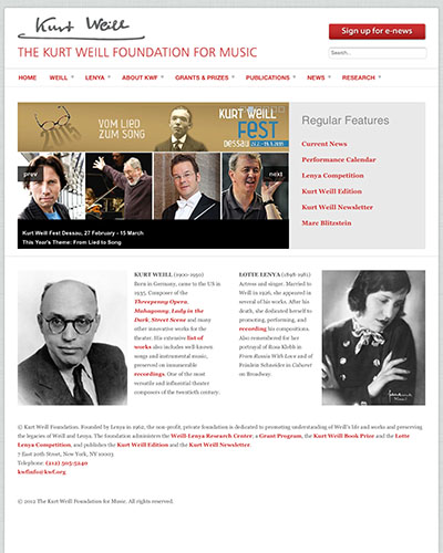 Kurt Weill Foundation web site