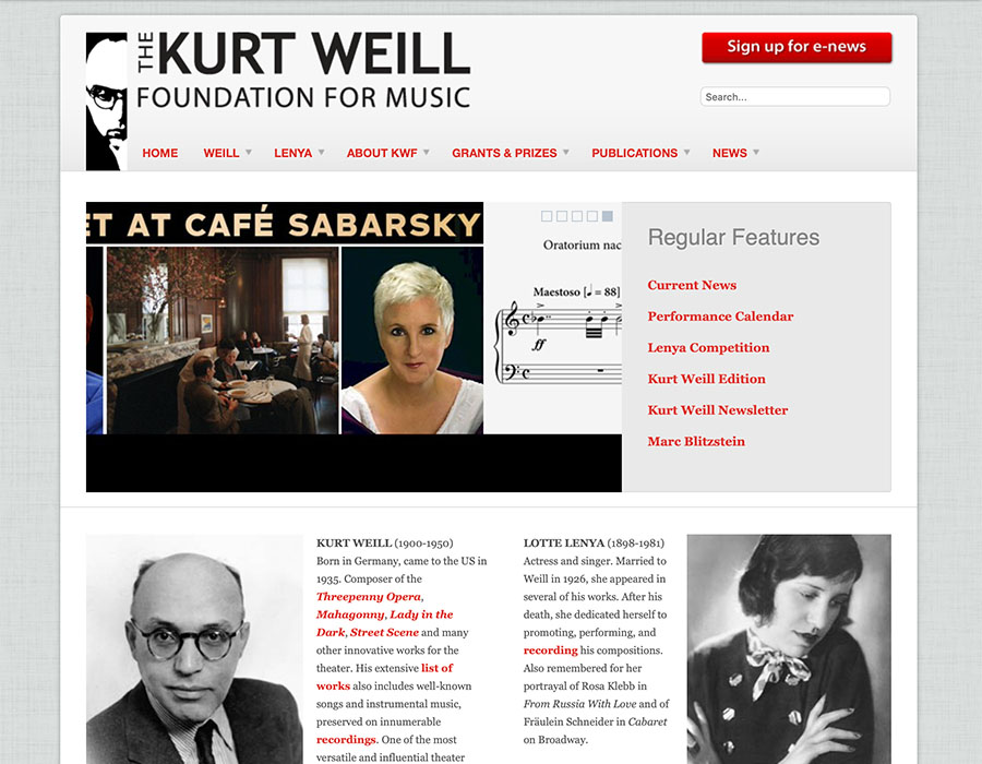 KWF web site screenshot 2013